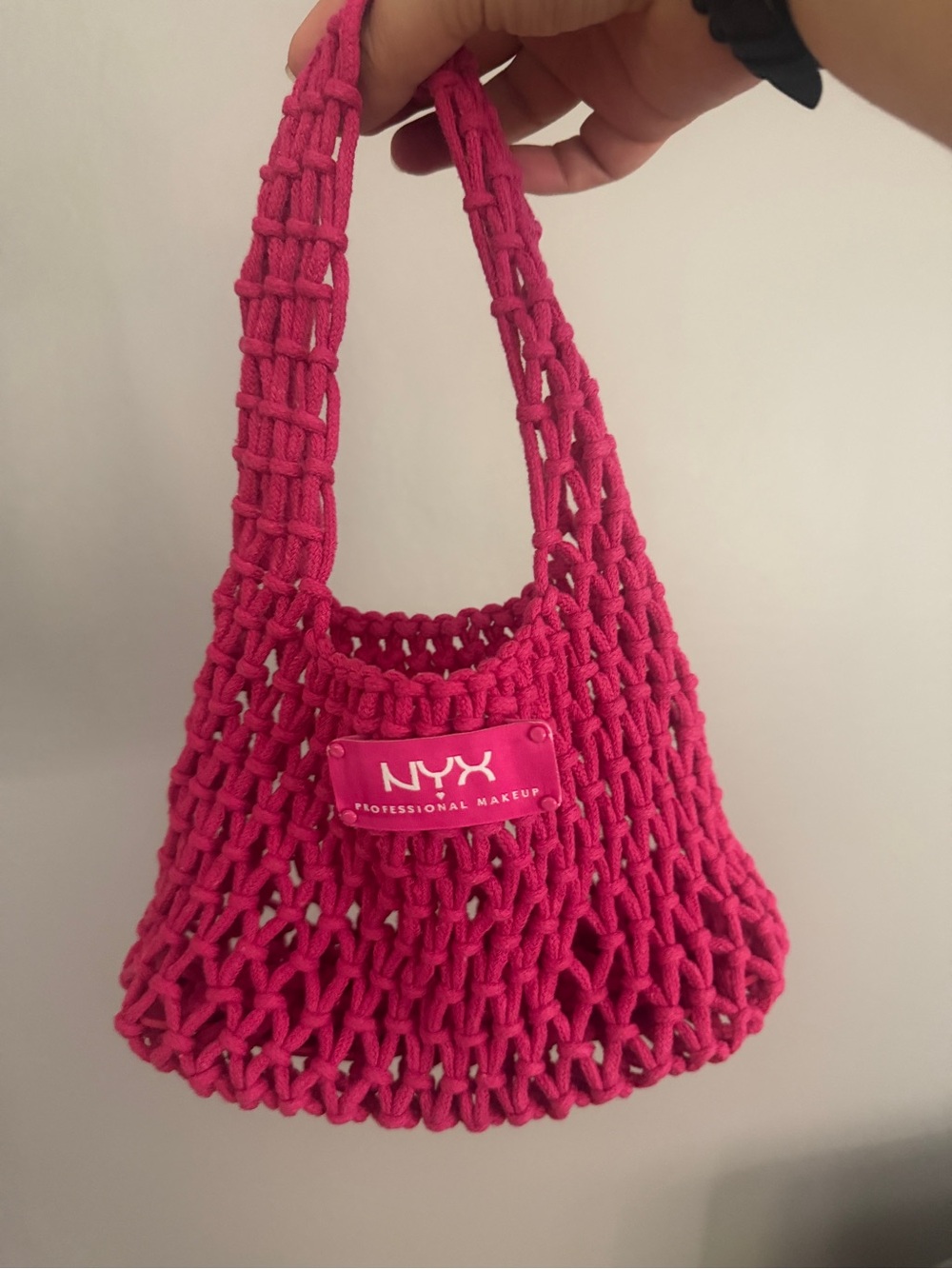NYX Hot Pink Crochet Tote